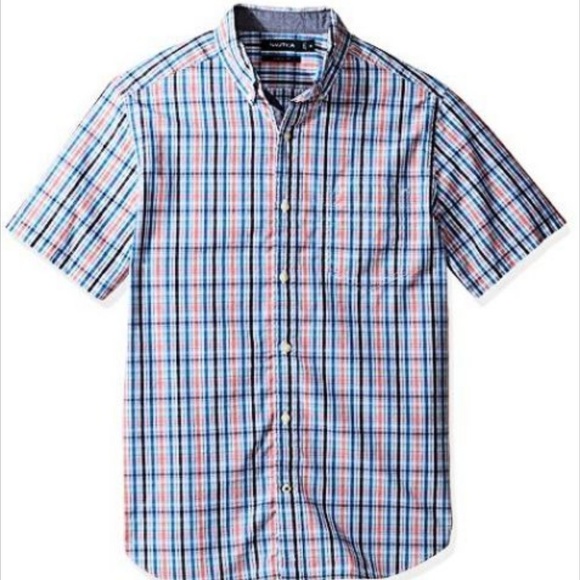Nautica Other - Nautica Short Sleeve Plaid Button Down Shirt Large
